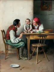 Franciszek Ejsmond, POCIECHA RODZICÓW, olej, deska