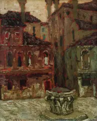 Jan Bohuszewicz, PLAC SANTA MADDALENA W WENECJI, 1923, olej, tektura