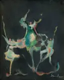 Alfred Aberdam, TANCERKI, 1961, olej, płótno