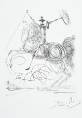 Don Kichot by Salvador Dalí, 1964/1987, druk autorski, papier, sold May 2016