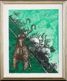 Kompozycja z fantastycznymi zwierzĘtami by Jan Lebensztejn, litografia, papier, sold May 2016