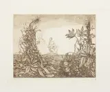 FANTAZJE WIOSENNE by Leszek Rózga, 1979, akwaforta sepiowa, papier kremowy, sold May 2016