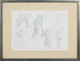 Szkice aktÓw by Franciszek Starowieyski, ołówek, papier, sold May 2016