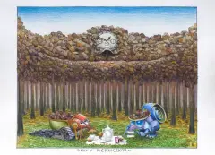 ŁOWCY PIERNICZKÓW by Jacek Yerka, 2016, kredki, ołówek, papier, sold May 2016