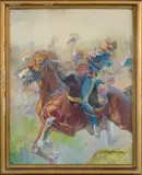 RANNY UŁAN by Stanisław Bagieński, 1914, akwarela, gwasz, papier naklejony na tekturę, offered May 2016