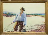 RYBAK by Stanisław Gibiński, akwarela, ołówek, karton, offered May 2016
