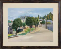Abraham Weinbaum, WIDOK Z CONDAC, 1938, akwarela, gwasz, pastel, papier