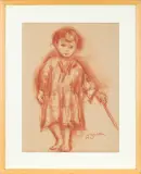 DZIECKO by Jakub (Jacques) Zucker, sangwina, papier, sold May 2016