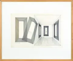 Zdzisław Jurkiewicz, 5 X 25 METRÓW, 1973, tusz pióro, ołówek, karton kremowy