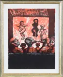 SCENA W TEATRZE by Jan Lebensztejn, litografia barwna, papier, sold Apr 2016