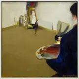 MALARZ W PRACOWNI by Grzegorz Moryciński, olej, płótno, offered Apr 2016