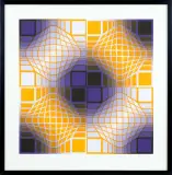 Victor Vasarely, BEZ TYTUŁU, litografia barwna, papier
