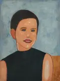 BRUNETKA by Jerzy Nowosielski, 1963, olej, tempera, dykta, sold Apr 2016