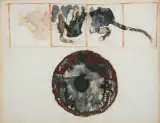 Jan Lebensztejn, CRÉATURES, 1965, akwarela, kredka, atrament, papier