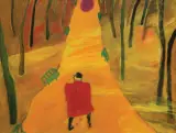 Elżbieta Arend-Sobocka, SPACER, 1991, olej, płótno