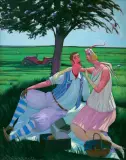 PIKNIK POD GRUSZĄ by Jacek Pałucha, 2011, akryl, płótno, sold Apr 2016