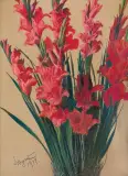 Leon Wyczółkowski, Bukiet mieczyków. Gladiole, 1909, pastel, karton