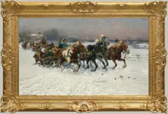Alfred Wierusz-Kowalski, KULIG. LITEWSKA SANNA, przed 1883, olej, płótno