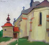 Jan Talaga, KOŚCIÓŁ ŚW. PAWŁA APOSTOŁA W SANDOMIERZU, 1911, olej, tektura