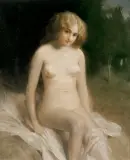 Tadeusz Styka, W KĄPIELI, olej, tektura