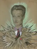 PORTRET STEFANA GLASSA, 1 X 1930 by Stanisław Ignacy Witkiewicz, pastel, papier, sold Mar 2016