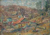 Jan Cybis, KRAJOBRAZ WIOSENNY Z KRZEMIEŃCA, 1943, olej, płótno