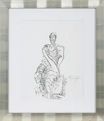 Postać siedząca by Andrzej Fogtt, 1985, tusz pióro, papier, sold Feb 2016
