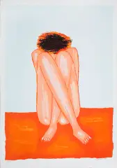 Jerzy Nowosielski, Akt – Skulona, 1997, serigrafia barwna, papier