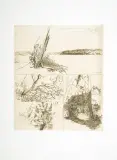 Szkicownik z lata by Leszek Rózga, 1978, akwaforta sepiowa, papier, sold Feb 2016