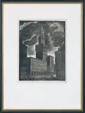 Ratusz opolski by Paweł Steller, 1959, drzeworyt, papier kremowy, offered Feb 2016
