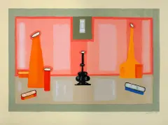 Jerzy Nowosielski, Martwa natura, 1998, serigrafia barwna, karton