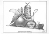 KOMITET OBRONY MEDIÓW LAMPOWYCH by Jacek Yerka, 2016, ołówek, papier, sold Jan 2016