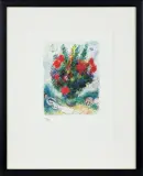 Marc Chagall, KOMPOZYCJA Z KWIATAMI, litografia barwna, papier