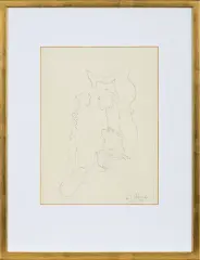 Figury by Jan Dobkowski, 1976, ołówek, papier kremowy, offered Dec 2015