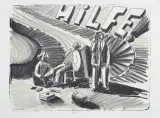 Jarosław Modzelewski, Hilfe !, 2009, litografia, papier