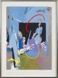Apolinary Smolarek, Scena figuralna, 1988, litografia barwna, papier