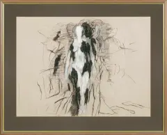 Jacek Waltos, Scena figuralna, 1990, pastel, papier beżowy