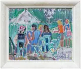W parku by Helena Zaremba-Cybis, 1974, akryl, olej, płótno, offered Dec 2015
