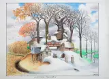 Zimowa Madera by Jacek Yerka, 2014, ołówek, kredki barwne, karton, sold Dec 2015