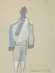 Maria Jarema, FRANCUSKI LOKAJ, ok. 1955-57, akwarela, ołówek, papier