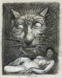 PROJEKT POMNIKA WILLIAMA BLAKE’A by Franciszek Starowieyski, 1988, węgiel, pastel, papier, sold Dec 2015