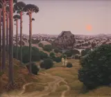 WYGNANIE DO RAJU by Jacek Yerka, 1989, akryl, płótno, offered Dec 2015