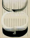 Jan Berdyszak, Z CYKLU KOMPOZYCJA KÓŁ, 1963, gwasz, tusz pędzel, papier nutowy kremowy