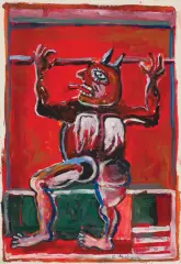 DIABEŁ by Eugeniusz Markowski, lata 80. XX w., gwasz, akryl, papier, sold Dec 2015
