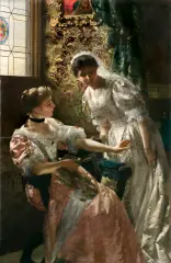 Władysław Czachórski, PODAREK ŚLUBNY, 1890, olej, płótno