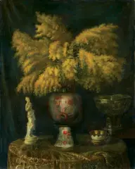 Błażej Iwanowski, MIMOZY W WAZONIE, ok. 1930, olej, płótno