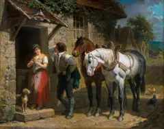 Georges-Arthur Jacquin, SPOTKANIE, olej, płótno