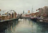 KANAŁ W KOPENHADZE by Władysław Chmieliński, olej, płótno, sold Dec 2015