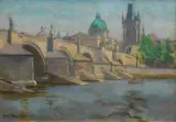 Jerzy Karszniewicz, MOST KAROLA W PRADZE, przed 1918, olej, tektura