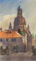 Julian Fałat, WIDOK DREZNA, 1911-1916, akwarela, papier